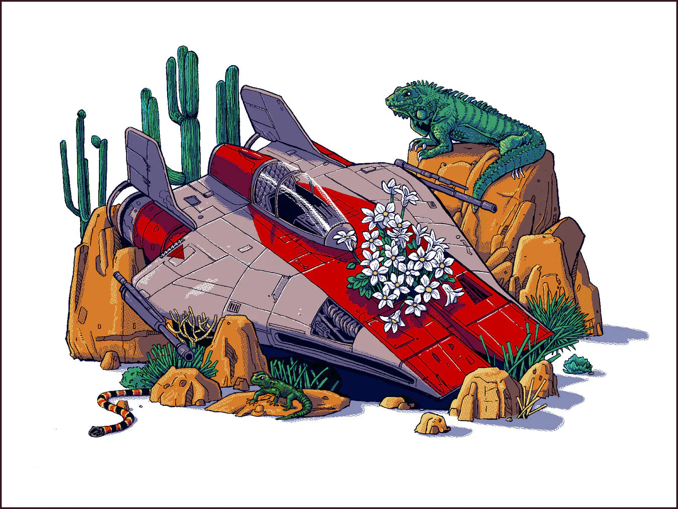 A-Wing in the Desert Screen Print | Time Doyle (TX)