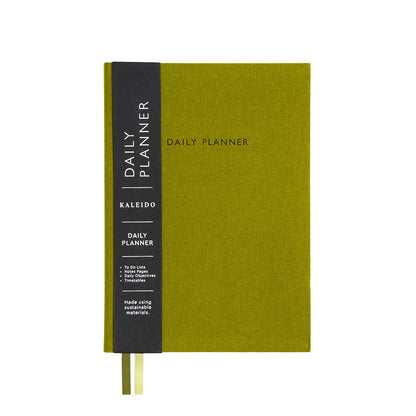 Olive Green Fabric Daily Planner (A5) | Kaleido (UK)