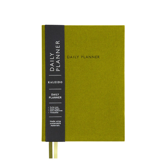Olive Green Fabric Daily Planner (A5) | Kaleido (UK)