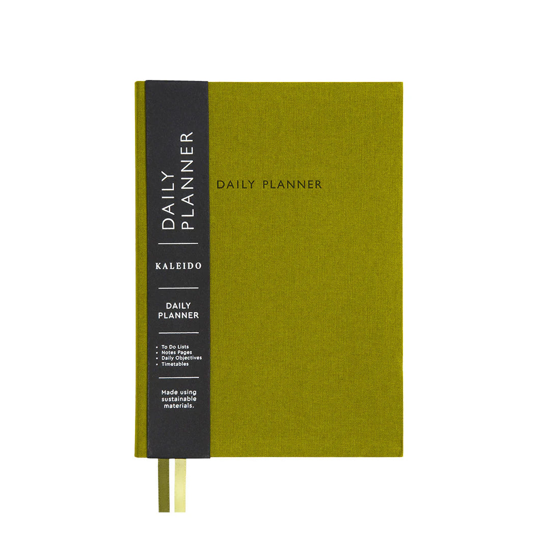 Olive Green Fabric Daily Planner | A5 | Kaleido (UK)