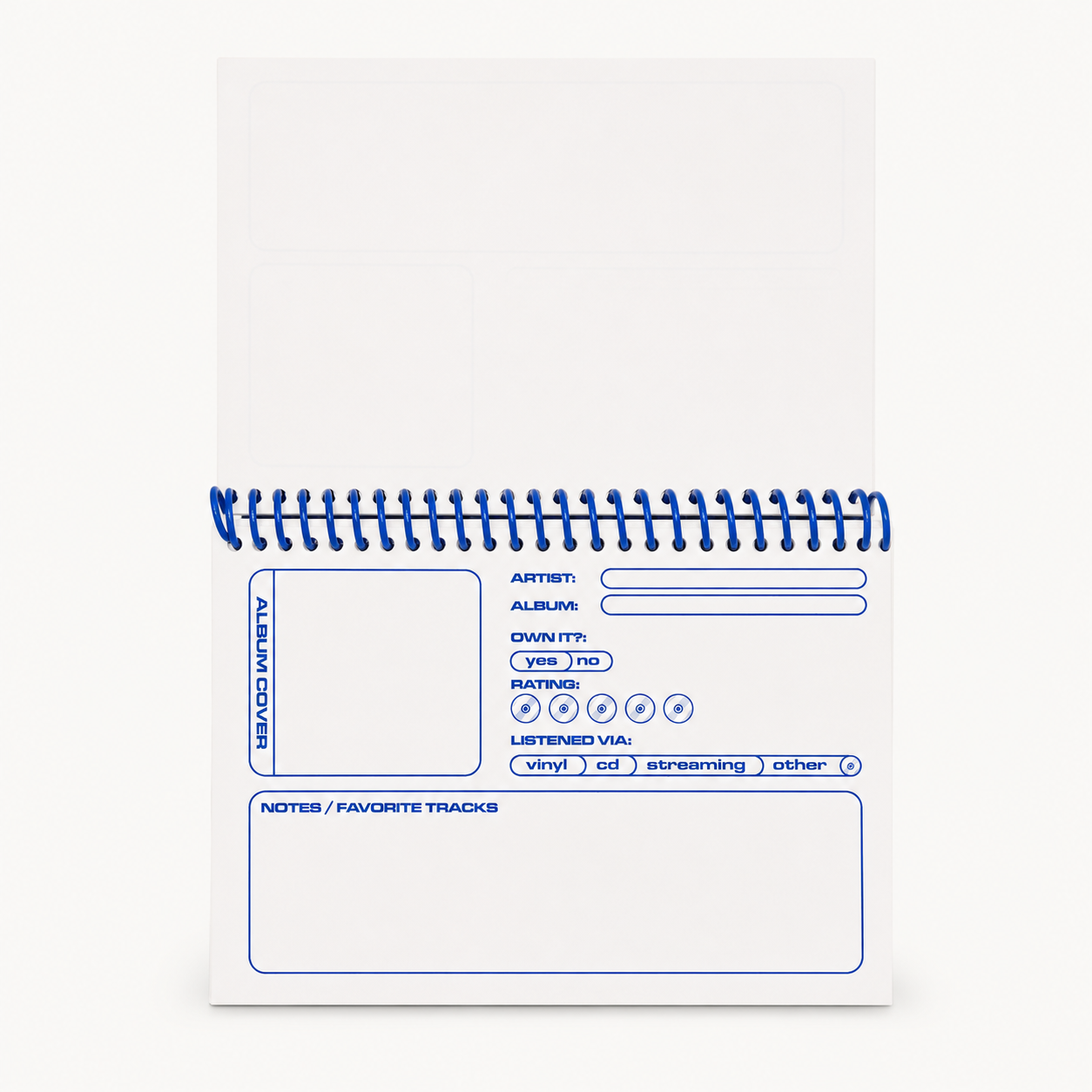 Audio Log Album Listening Journal | Play Nice Press (TX)