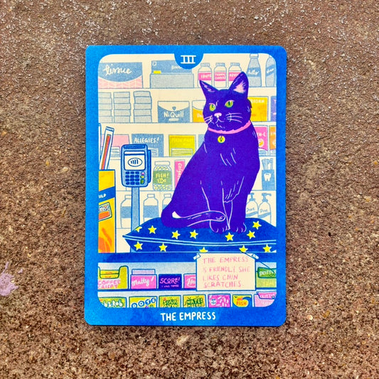 Cornerstore Tarot Risograph Print Postcard | The Empress | Christina Hu (CA)