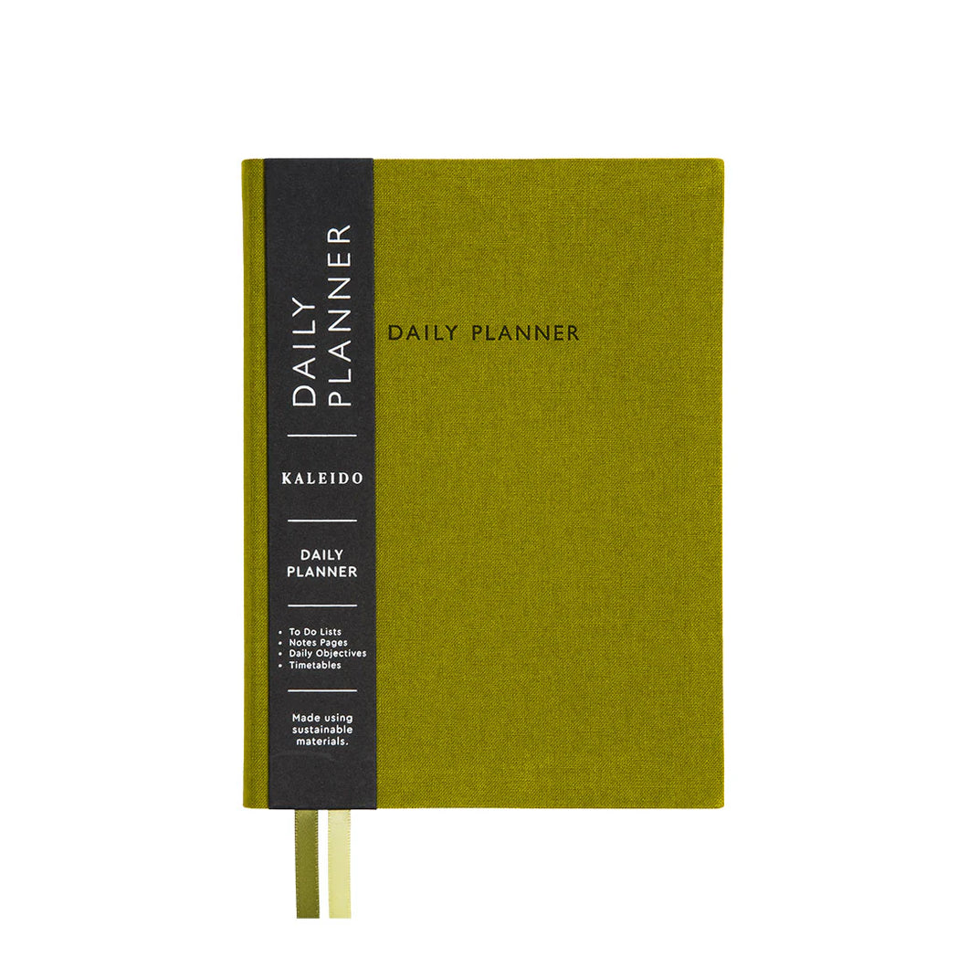 Olive Green Fabric Daily Planner | B6 | Kaleido (UK)