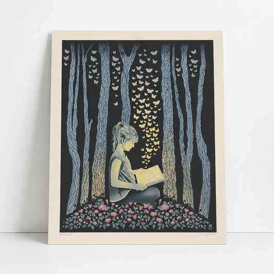 Butterfly Girl Screenprint Print | Methane Studio (GA)