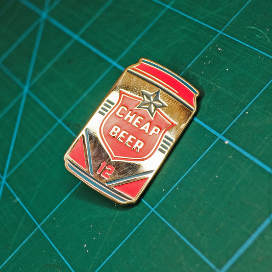 Cheap Beer Enamel Pin | Luke Martin (MD)
