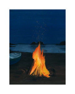 Campfire Canoe Art Print | Heather Sundquist Hall (TX)