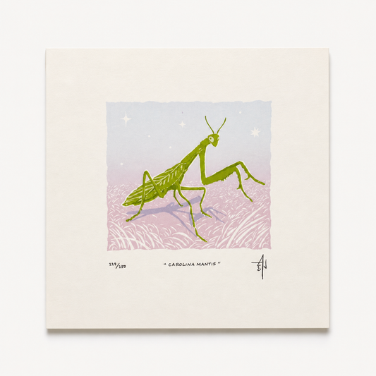 Carolina Mantis Screenprint | Allison & Jonathan Metzger (IA)