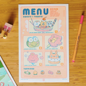 Dessert Menu Risograph Print | PommoPress (NY)