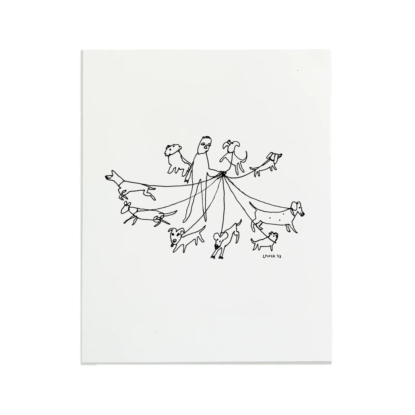 Dogwalker Letterpress Print | Liana Finck (NY)