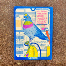 Load image into Gallery viewer, Cornerstore Tarot Risograph Print Postcard | The Emperor | Christina Hu (CA)
