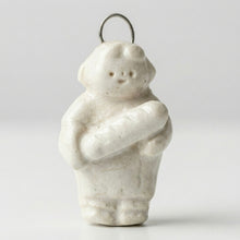 Load image into Gallery viewer, Boy with Baguette Pendant Handmade Stoneware Charm | Taitau Fung (HK)
