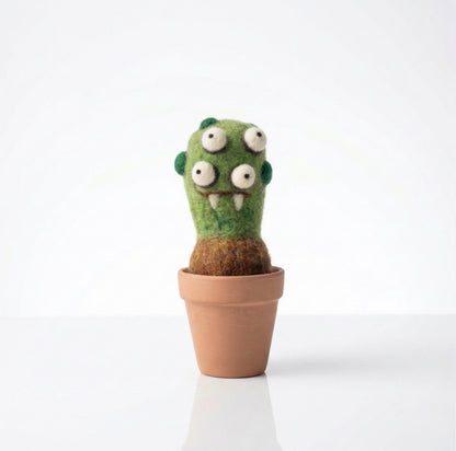 Handmade Wool Needle Felted Club Cactus Plant | Woolbuddy (CA)
