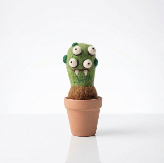 Handmade Wool Needle Felted Club Cactus Plant | Woolbuddy (CA)