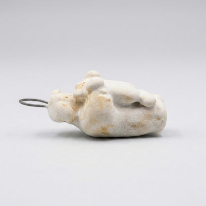 Girl with Cat Pendant Handmade Stoneware Charm | Taitau Fung (HK)