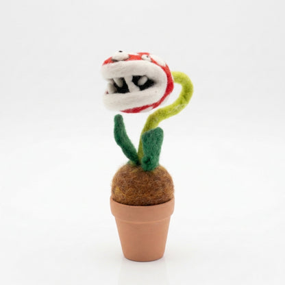 Handmade Wool Needle Felted Piranha Plant | Woolbuddy (CA)