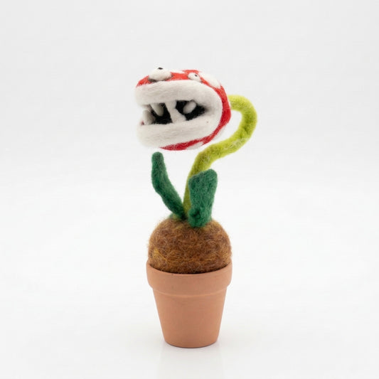 Handmade Wool Needle Felted Piranha Plant | Woolbuddy (CA)