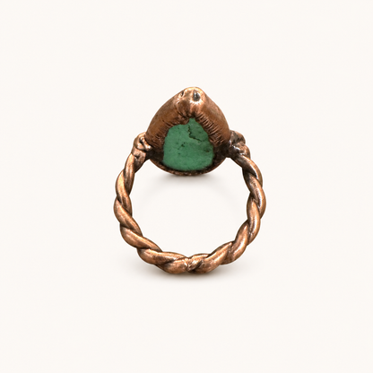 Green Adventure Copper Ring No. 3|  Size 7 | Shamsy Roomiani (Tx)
