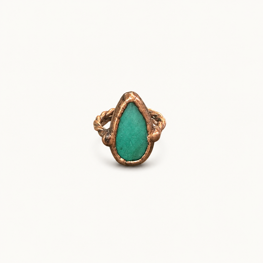Green Adventure Copper Ring No. 3|  Size 7 | Shamsy Roomiani (Tx)