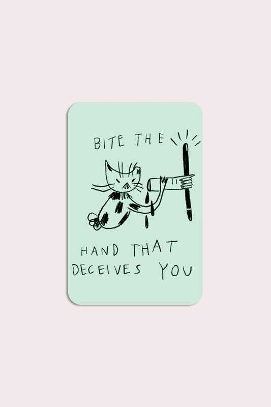 Bite the Hand Vinyl Sticker |  Permascowl