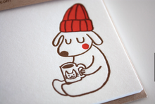 Load image into Gallery viewer, Hello Hello Dog Letterpress Flat Note Card | Fugu Fugu Press (CA)
