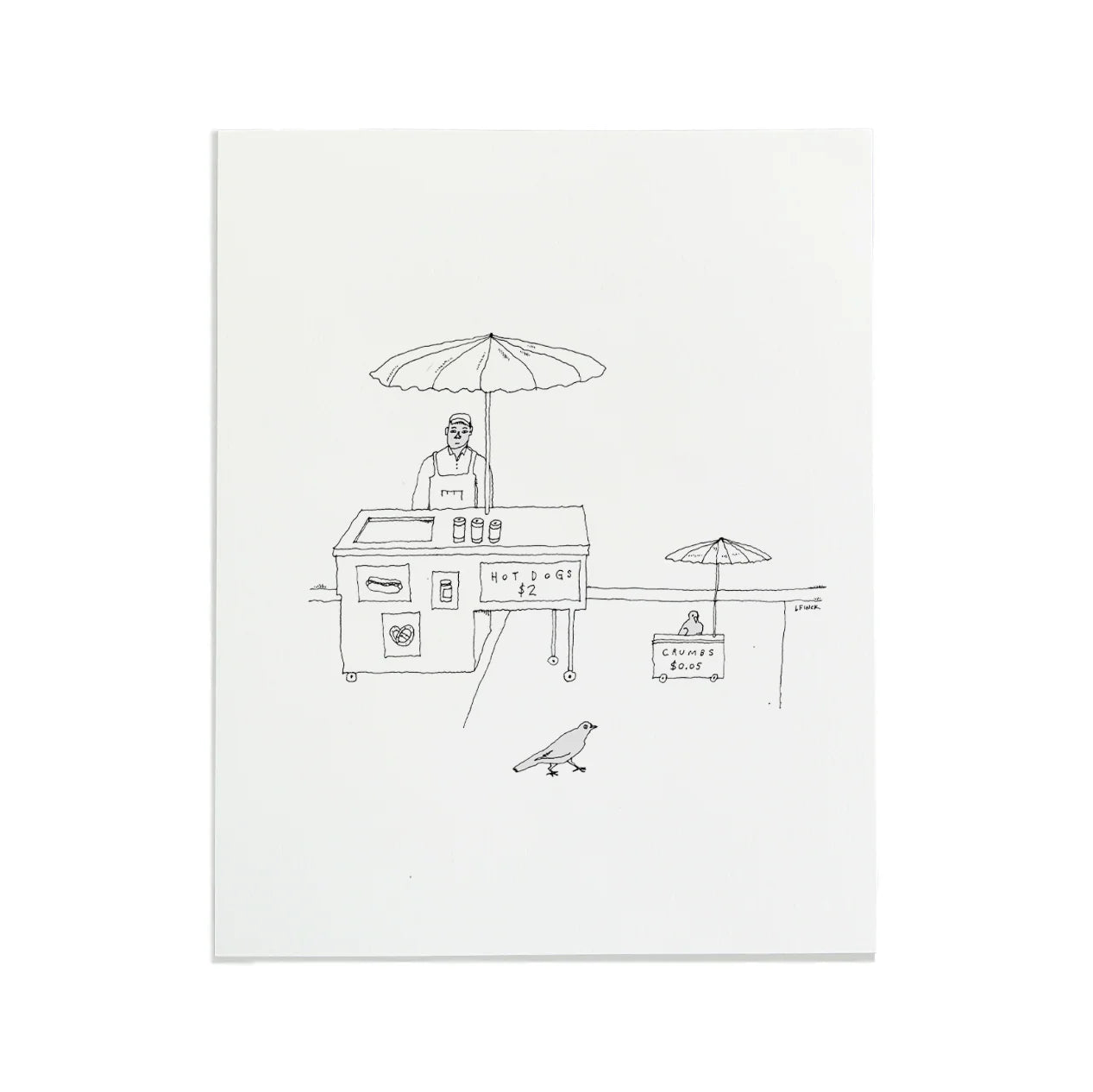 Hot Dog Vendor Letterpress Print | Liana FInck (NY)