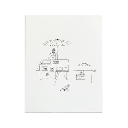 Hot Dog Vendor Letterpress Print | Liana FInck (NY)