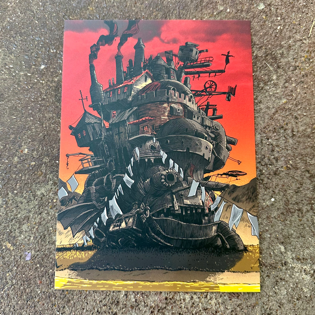 Miyazaki Mini Print Postcard |  Howl’s Moving Castle-Dusk  | Tim Doyle (TX)
