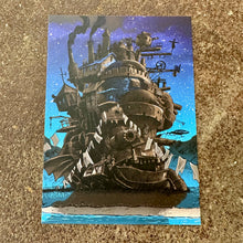 Load image into Gallery viewer, Miyazaki Mini Print Postcard |  Howl’s Moving Castle -Night | Tim Doyle (TX)
