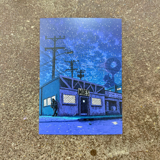 Springfield Mini Print Postcard | Moe's Tavern-Night | Tim Doyle (TX)