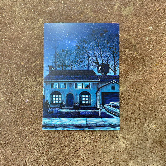 Springfield Mini Print Postcard | 742 Evergreen Terrace-Night | Tim Doyle (TX)