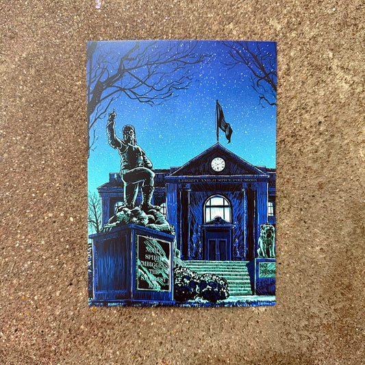 Springfield Mini Print Postcard | Springfield Town Hall | Tim Doyle (TX)