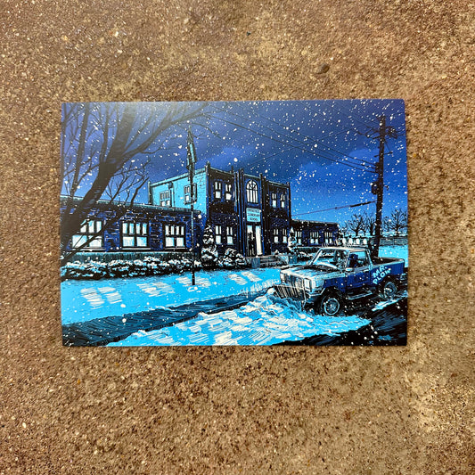 Springfield Mini Print Postcard | Springfield Elementary-Night | Tim Doyle (TX)