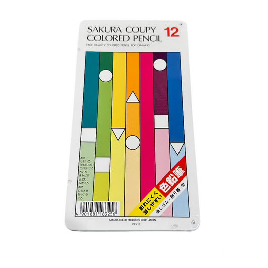 Coupy 12-Color Colored Pencils Set | SAKURA (Japan)