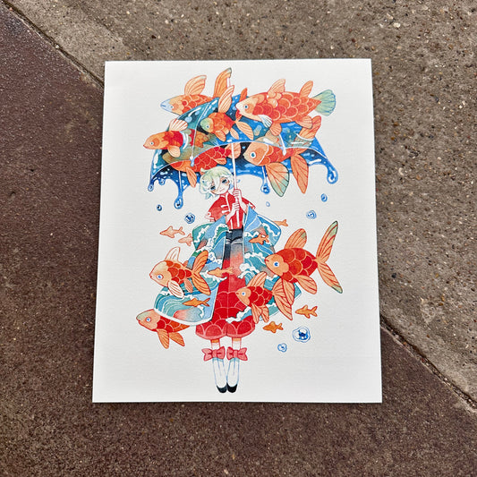 Ocean Umbrella Art Print | Koyamori (CAN)