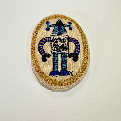 Robot Embroidered Brooch (Japan)