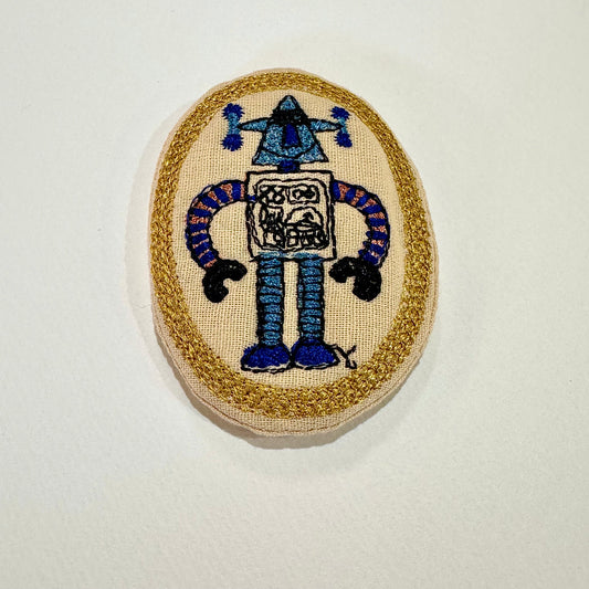 Robot Embroidered Brooch (Japan)