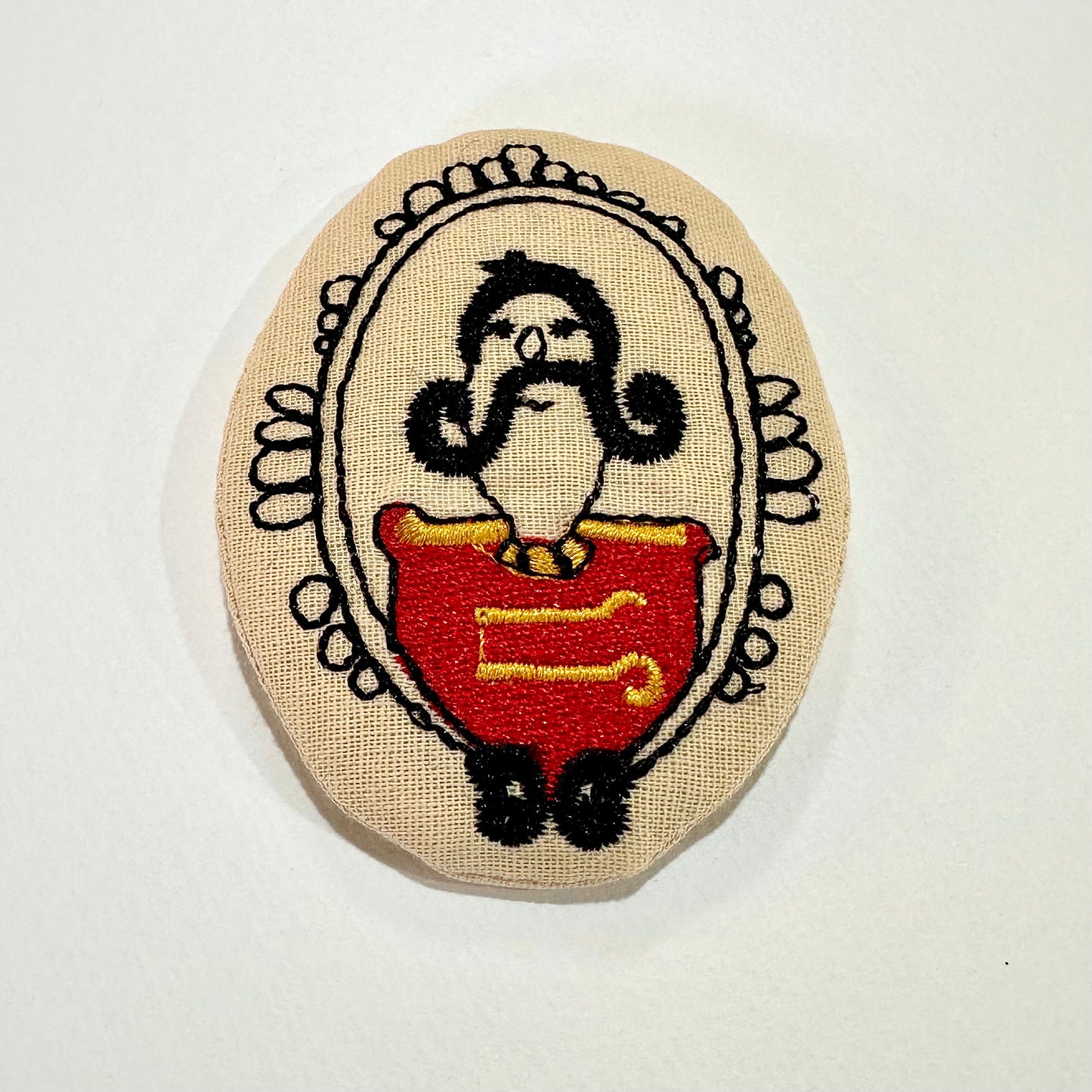 Mustache King Embroidered Brooch (Japan)
