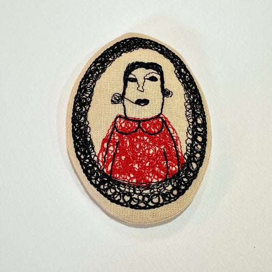 Stoic in Red Embroidered Brooch (Japan)