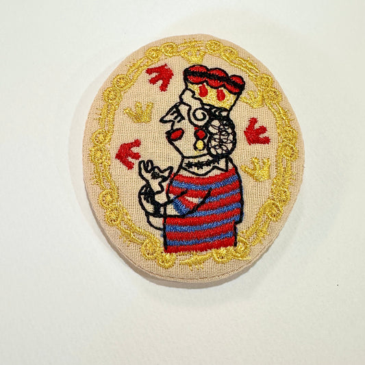 Royal Profile Embroidered Brooch (Japan)