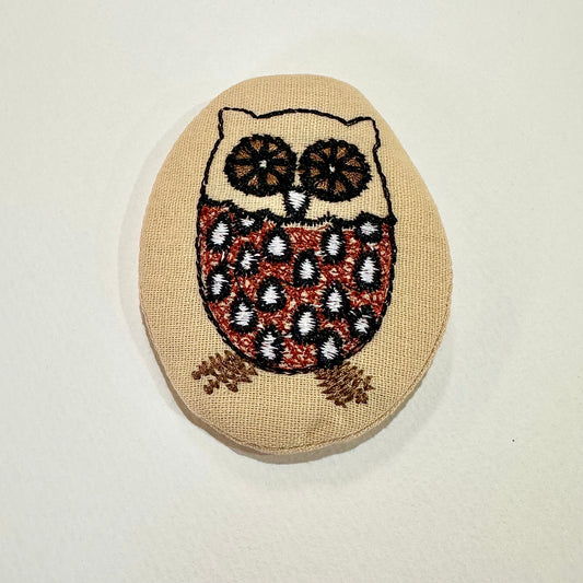 Brown Owl Embroidered Brooch (Japan)