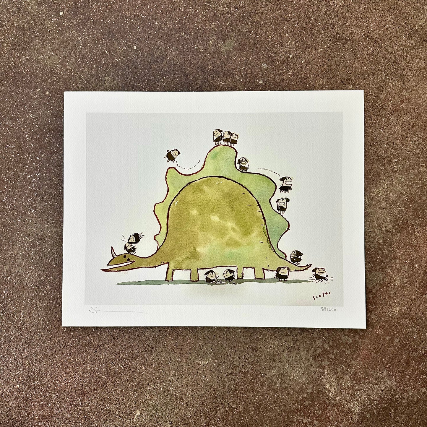 Dinosaur Park The Wavy Slide Art Print | Scott C (CA)