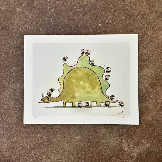Dinosaur Park The Wavy Slide Art Print | Scott C (CA)