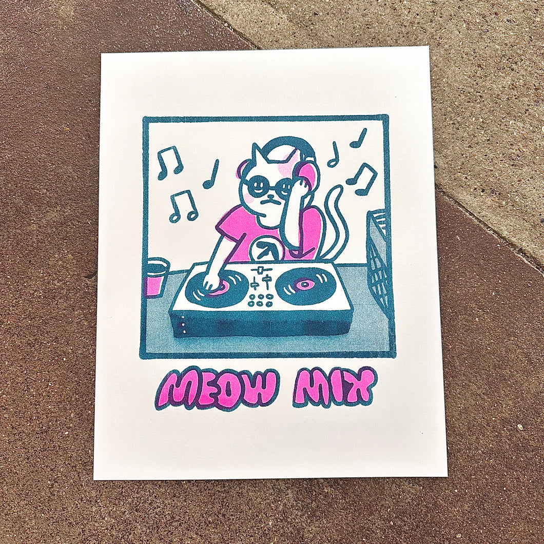 Meow Mix Risograph Print | Fantasy Boy Taro (TX)