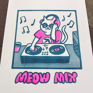 Meow Mix Risograph Print | Fantasy Boy Taro (TX)