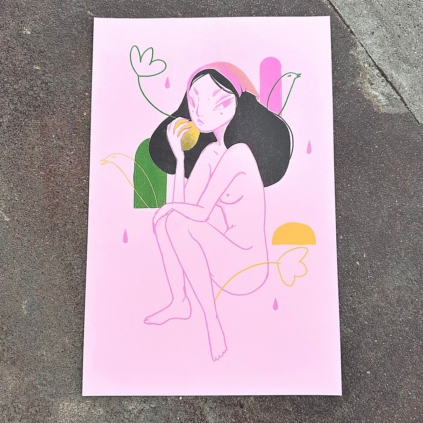 Eat The Fruit Risograph Print | Stephanie Sanz  (TX)