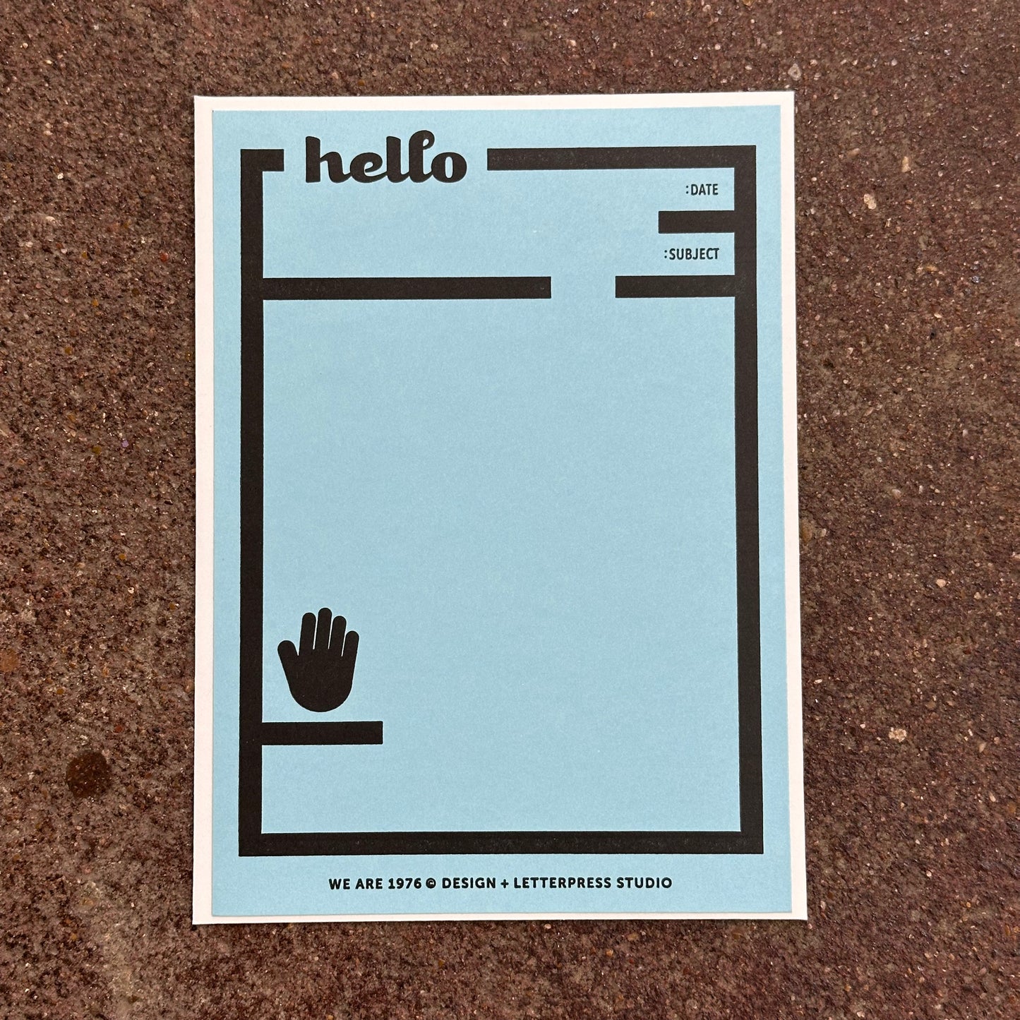 Hello Letterpress Notecard | We Are 1976 (TX)