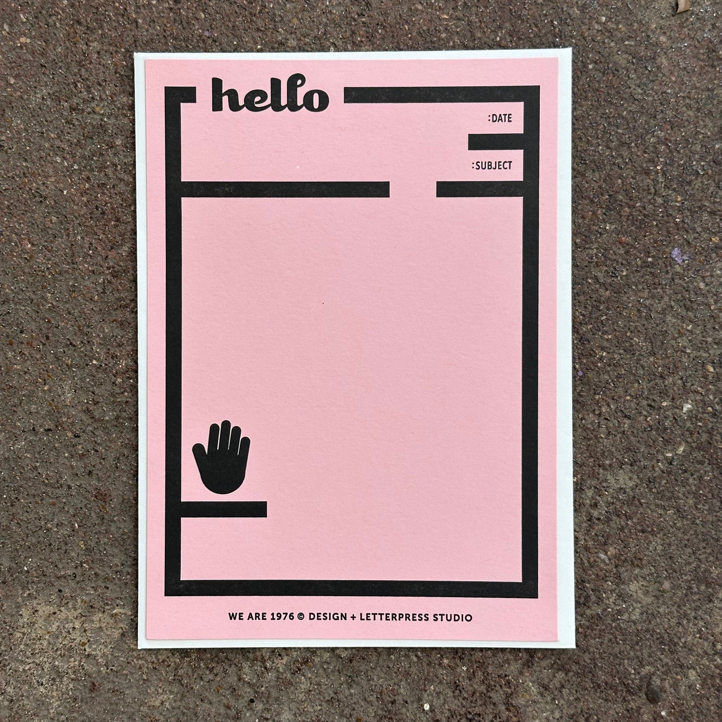 Hello Letterpress Notecard | We Are 1976 (TX)