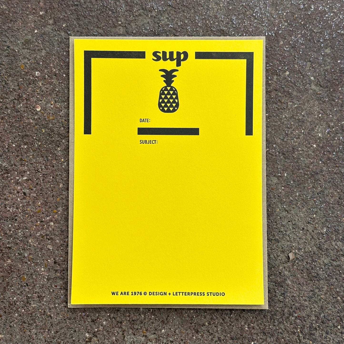 Sup Pineapple Letterpress Notecard | We Are 1976 (TX)