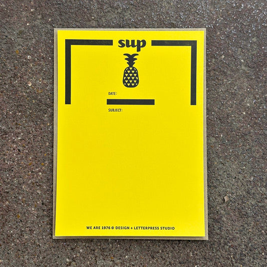 Sup Pineapple Letterpress Notecard | We Are 1976 (TX)