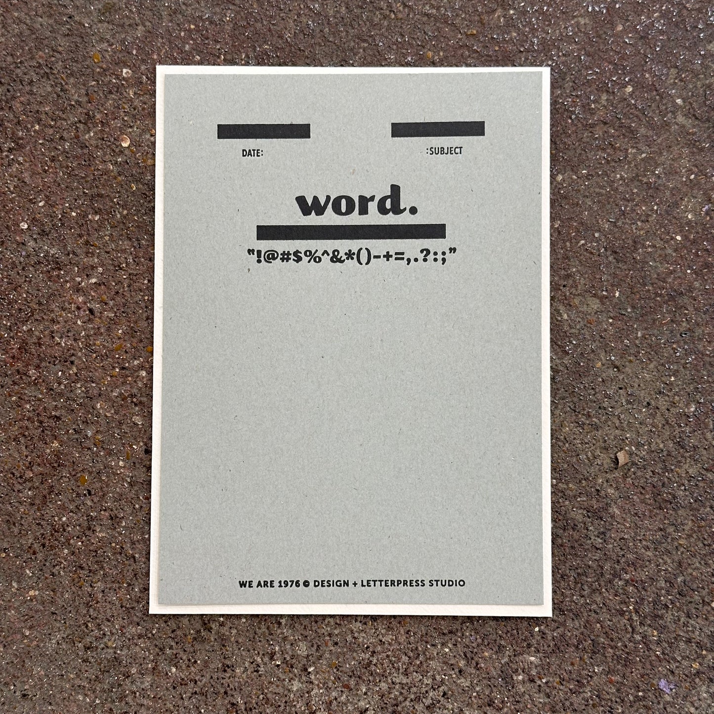 Word. Letterpress Notecard | We Are 1976 (TX)